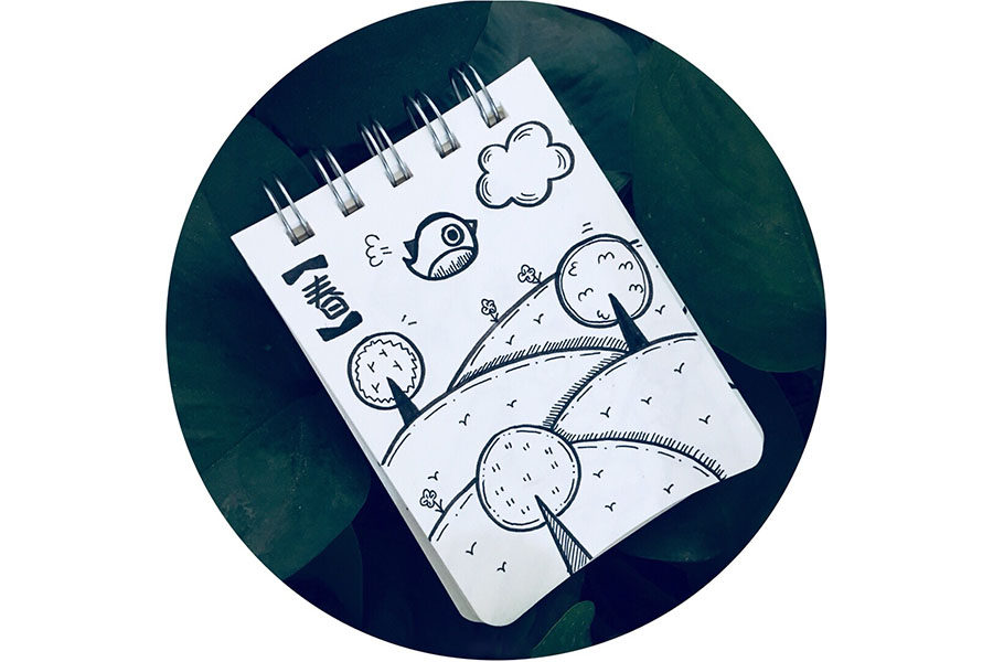 春天风景简笔画图片