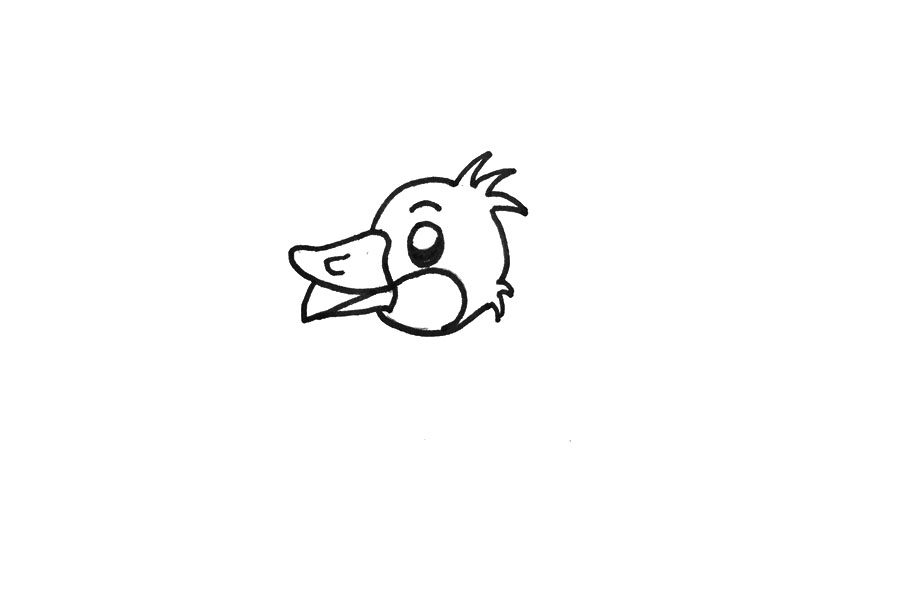 开心游泳的小鸭子简笔画