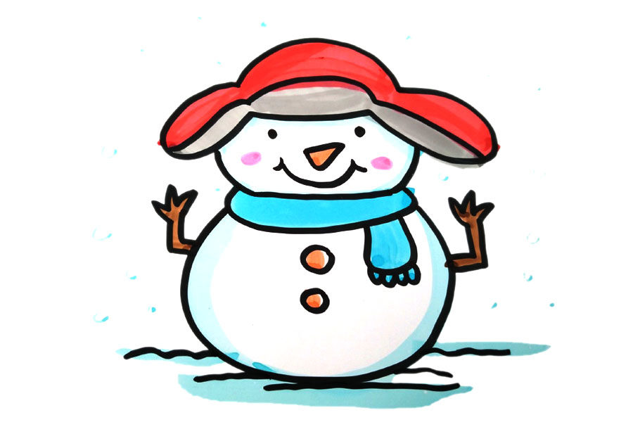 六张可爱的雪人简笔画图片