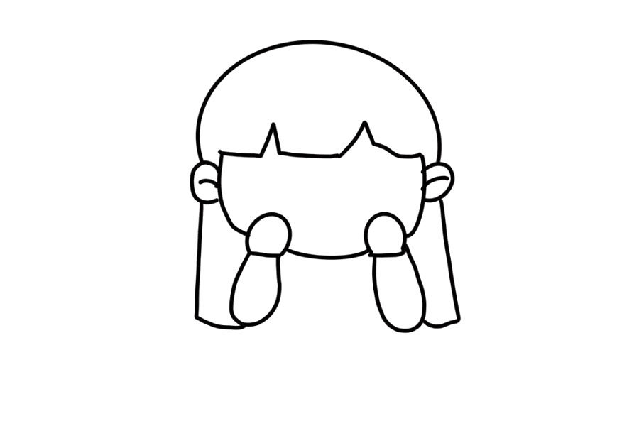 抗疫主题简笔画 戴口罩的小女孩怎么画