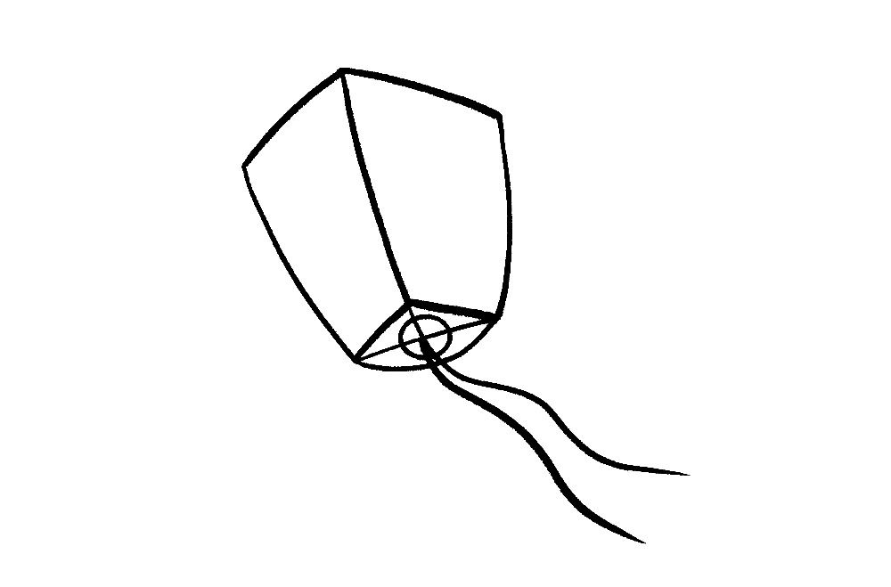 简单漂亮的孔明灯简笔画