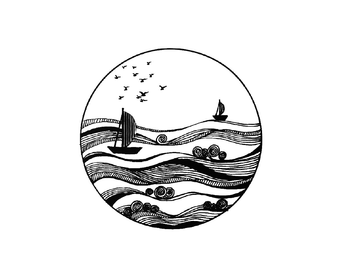 漂亮的风景简笔画图片