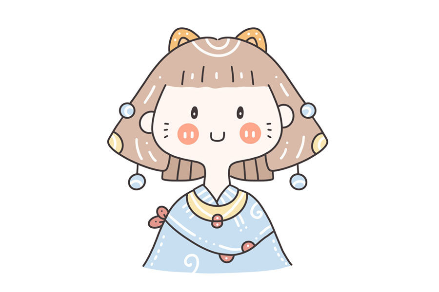 古风简笔画头像 小朋友们都爱画的古风小女孩简笔画图片