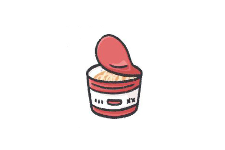 宵夜时刻 方便面怎么画
