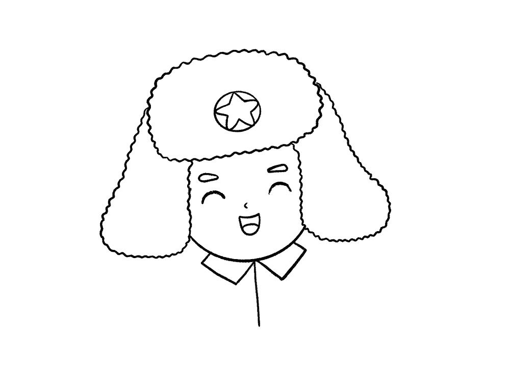 雷锋的简笔画画法步骤