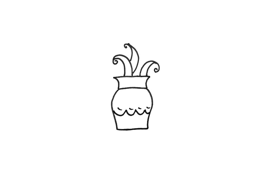 花瓶插花怎么画