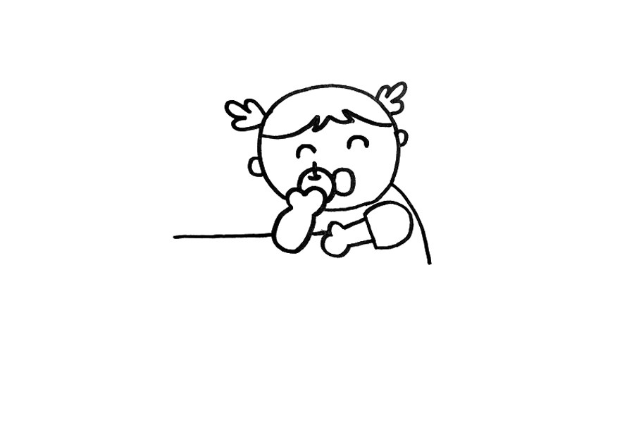 吃水果的小朋友怎么画