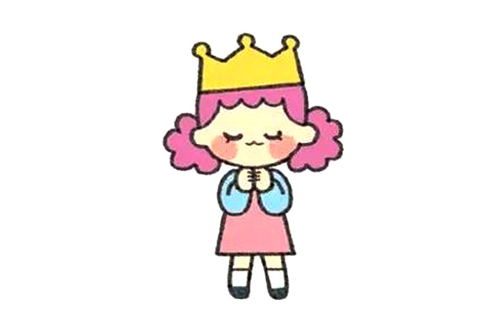 许愿女孩怎么画