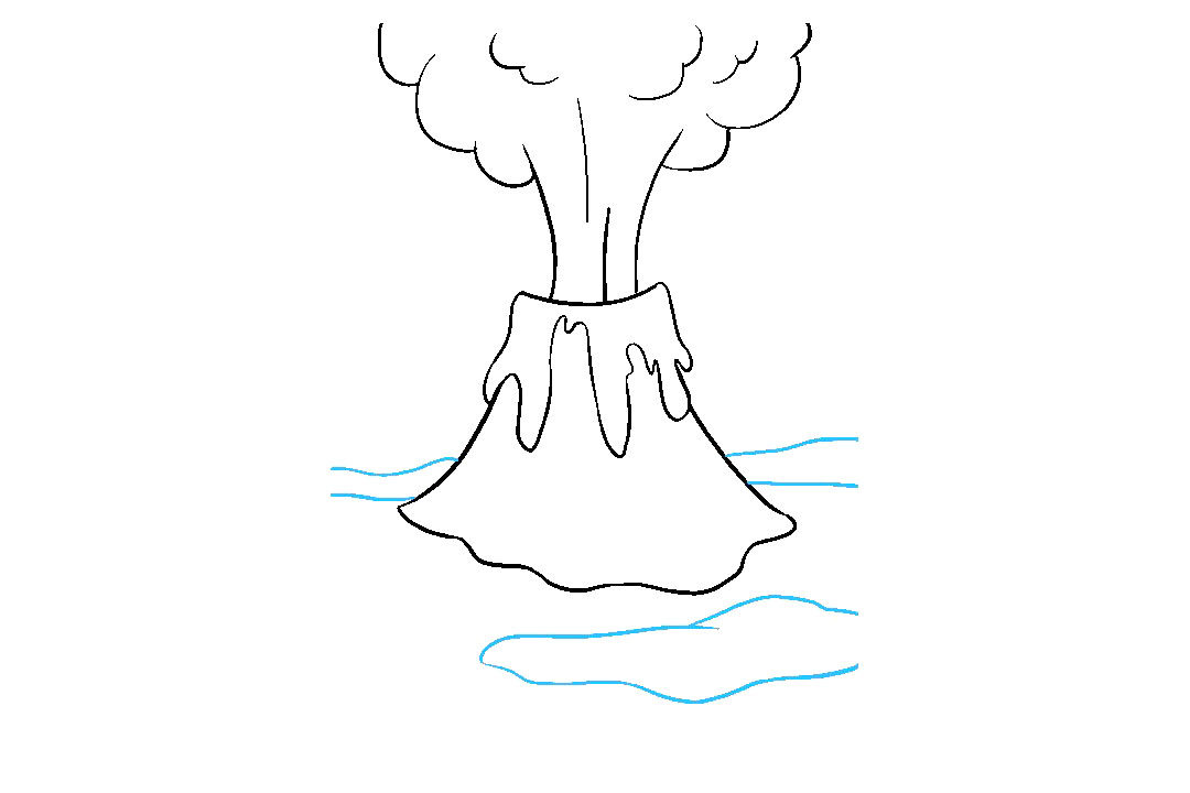 火山喷发怎么画