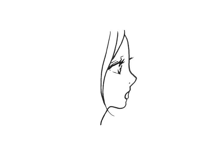 动漫风女孩侧脸简笔画画法