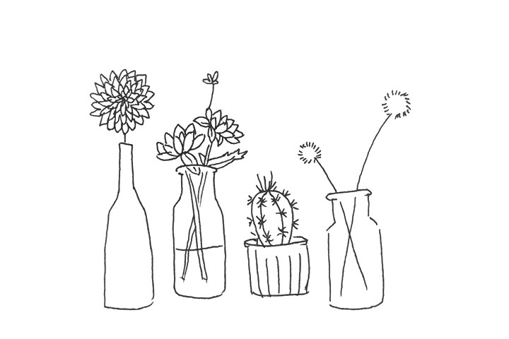 一组漂亮的植物简笔画图片