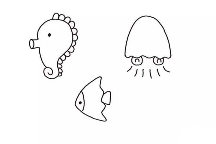 海底世界简笔画画法