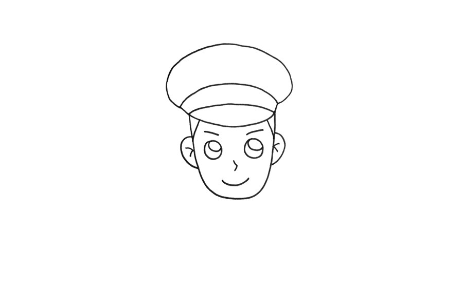 一步一步学画交警简笔画