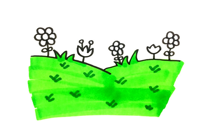 幼儿园草地的画法