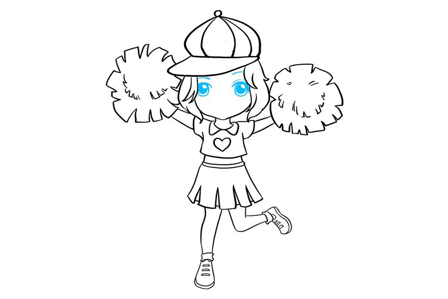 如何画啦啦队长