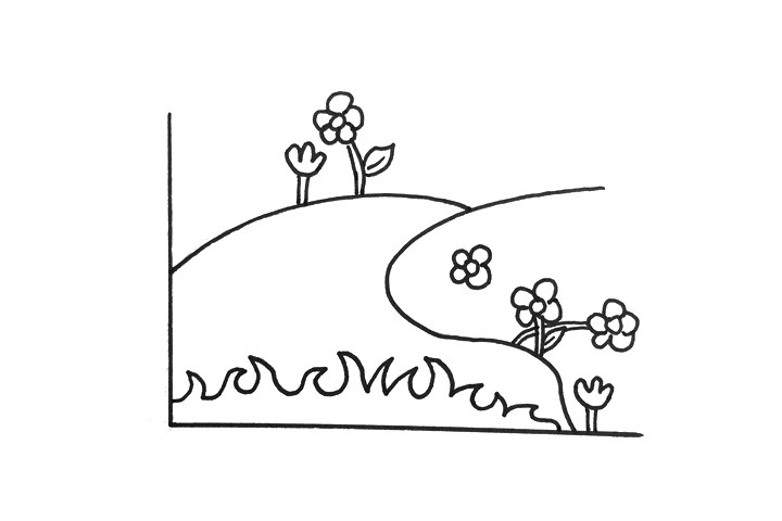 漂亮的草地风景怎么画