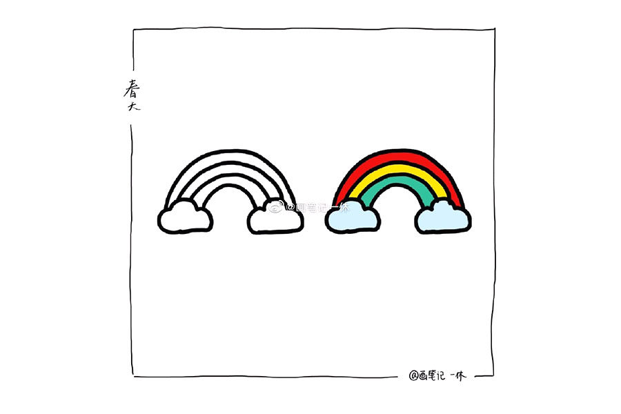 一组春天素材简笔画