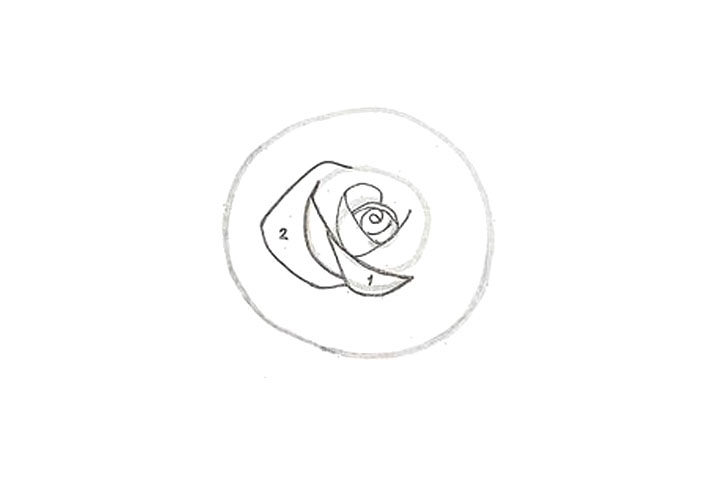 玫瑰花花朵简笔画画法步骤