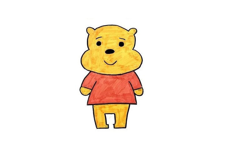 维尼熊简笔画画法步骤