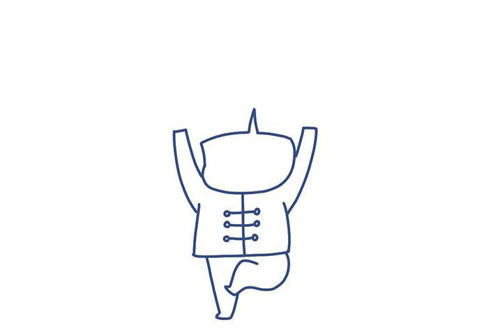 新春福娃简笔画画法步骤