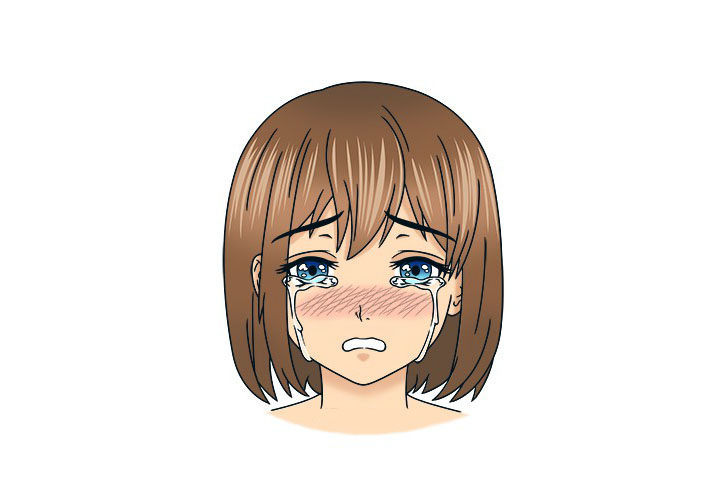 画短发女孩漫画-害怕表情的画法