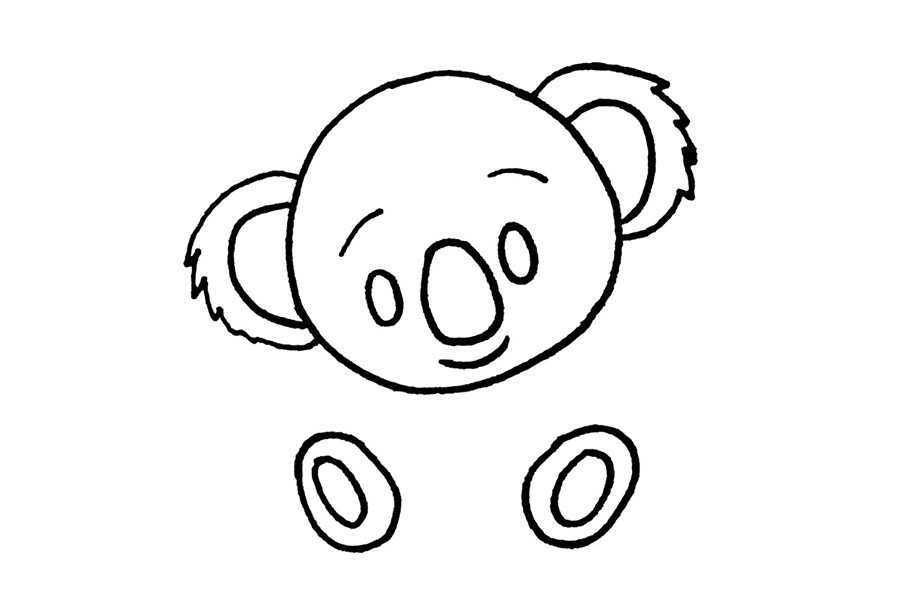 呆萌可爱的考拉简笔画绘画步骤