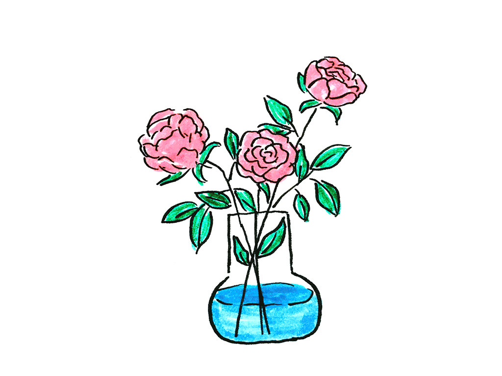 一些美丽的花束简笔画图片