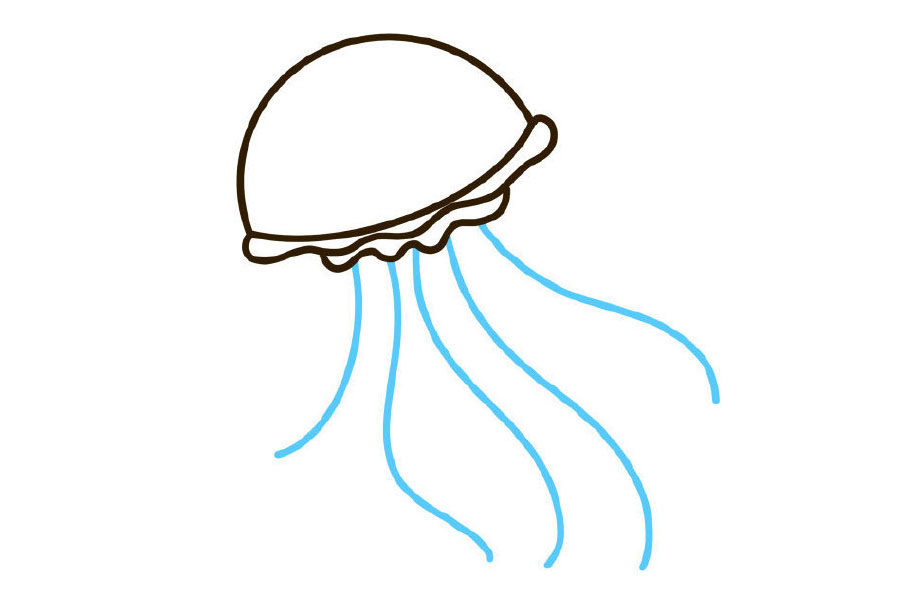 水母简笔画画法步骤