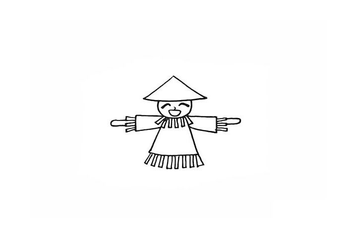 稻草人简笔画画法步骤
