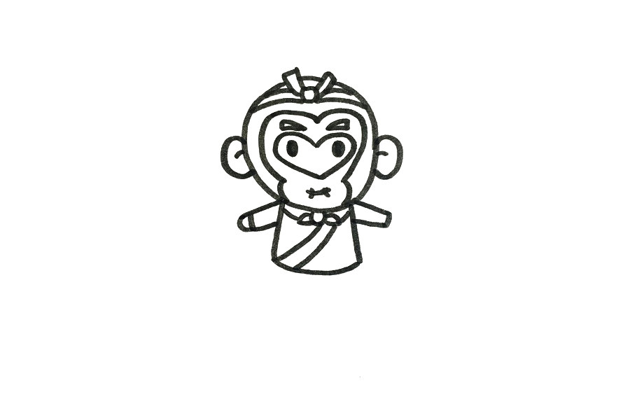 一步一步学画孙悟空简笔画