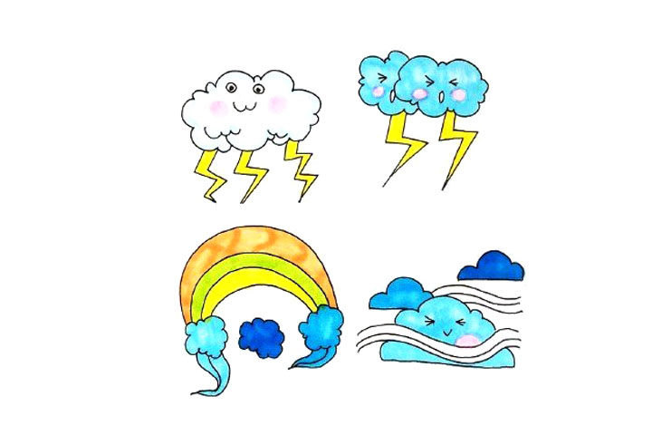 超萌的天气简笔画手账