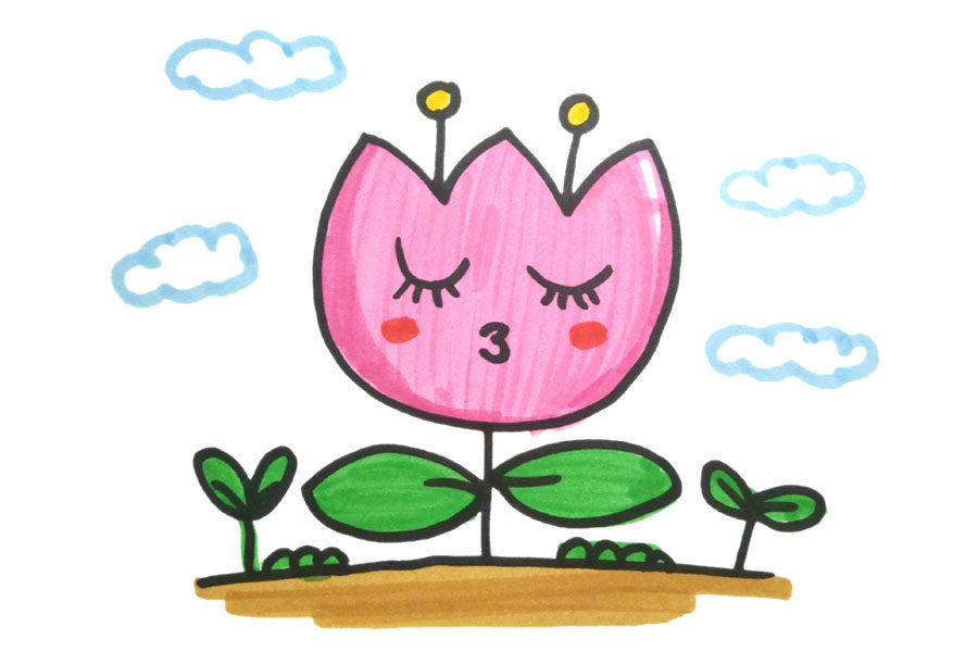 一组漂亮的花花简笔画图片