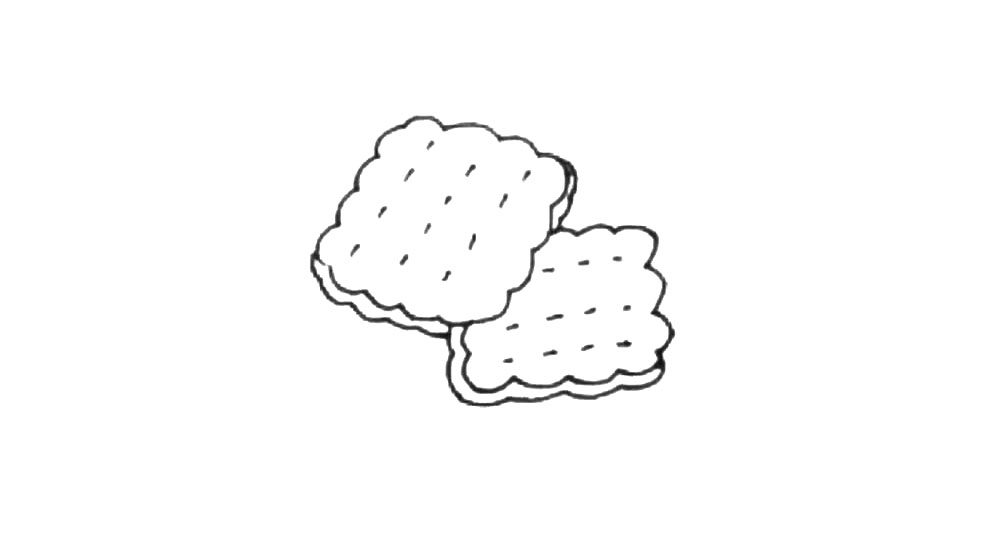 饼干简笔画画法步骤