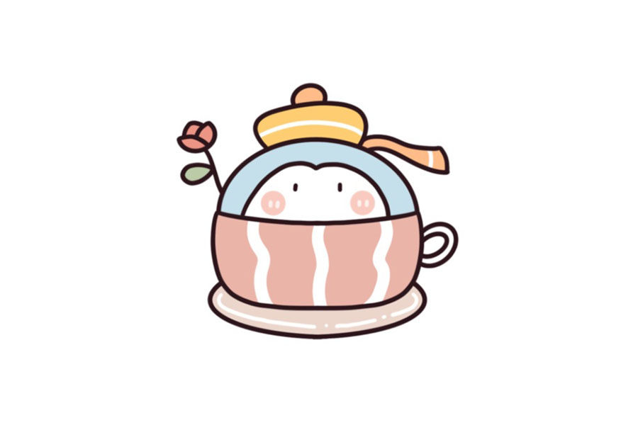 美食饮品主题简笔画超萌咖啡简笔画