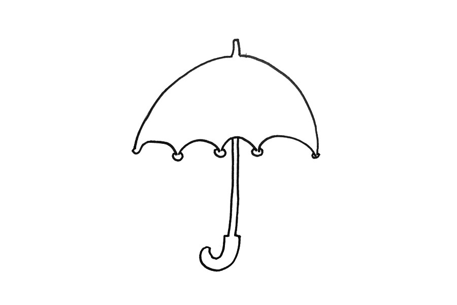 如何画简单的雨伞