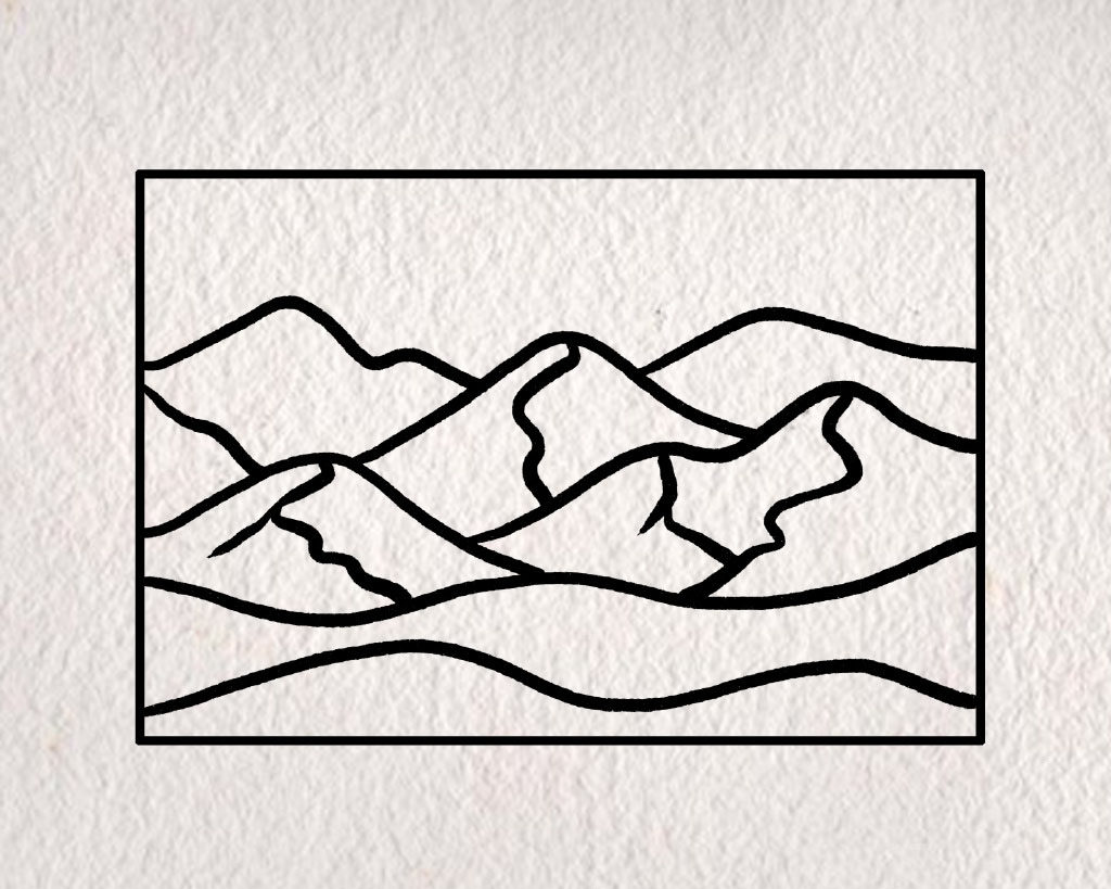 简单的山川风景简笔画教程