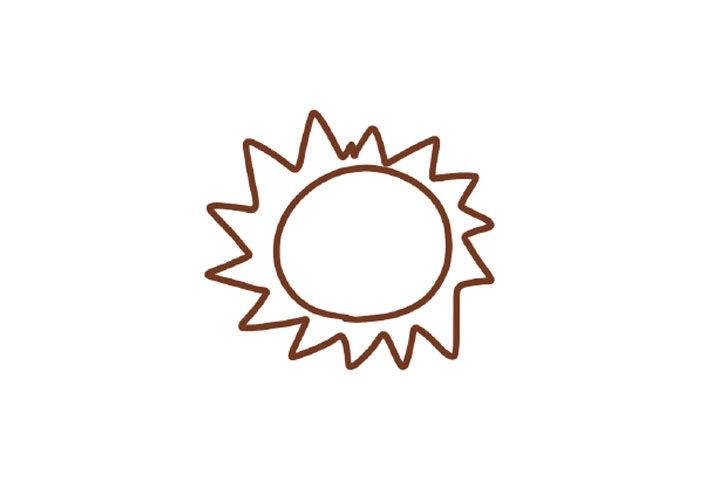 圆能画什么 三步画可爱卡通太阳