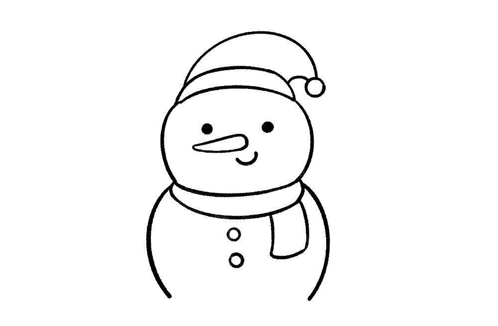雪人雪景简笔画