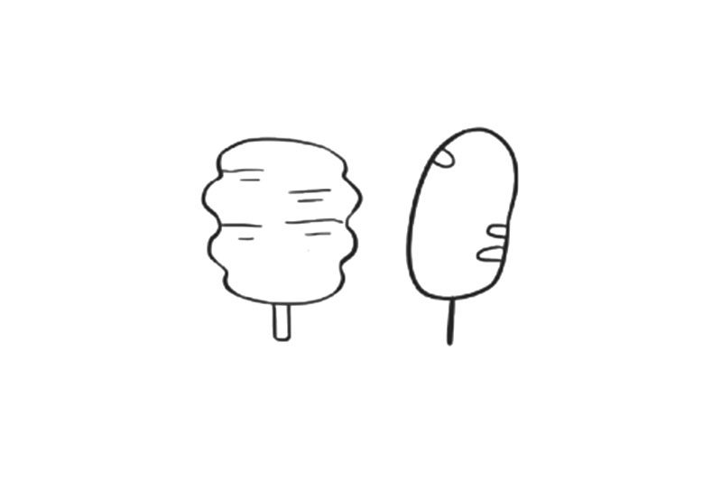 简单可爱的卡通烤串简笔画