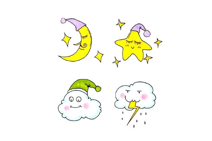 超萌的天气简笔画手账