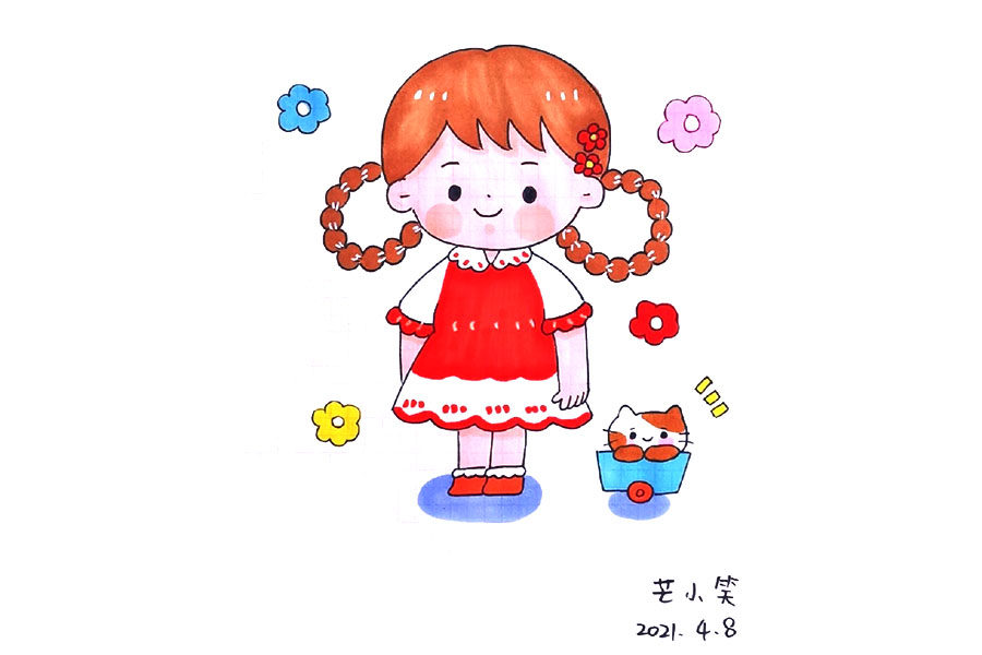 六一儿童节人物简笔画绘画素材
