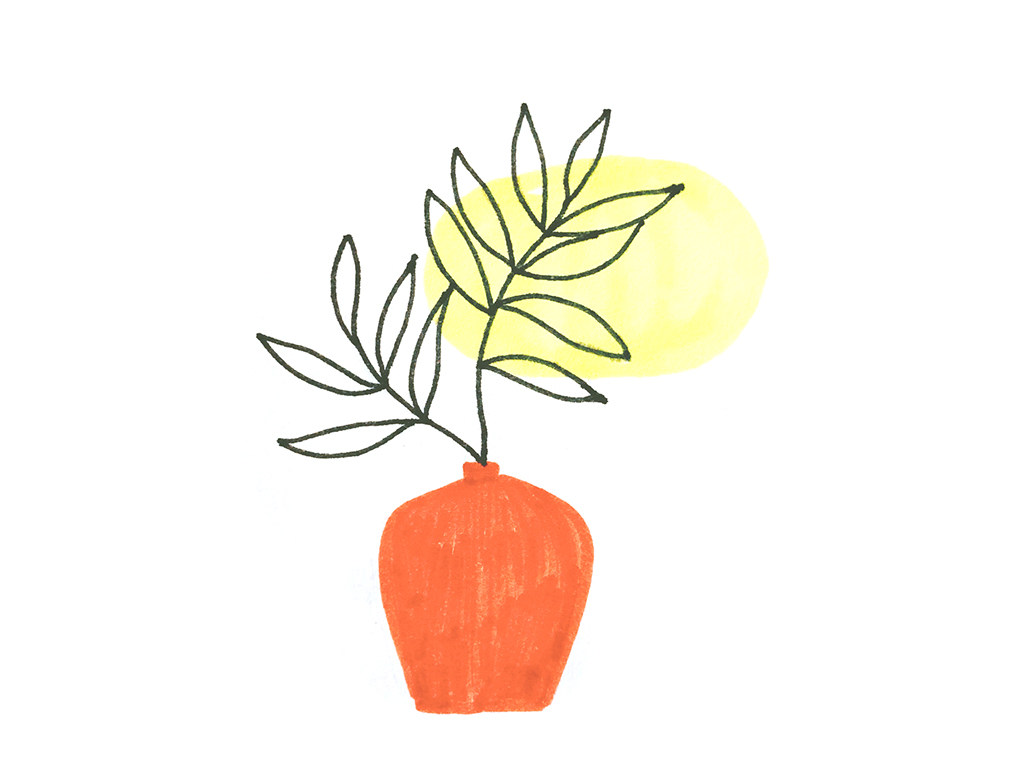 超简单花瓶插花简笔画