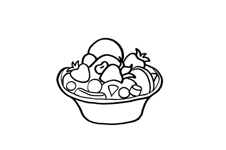 食物简笔画大全 水果沙拉怎么画