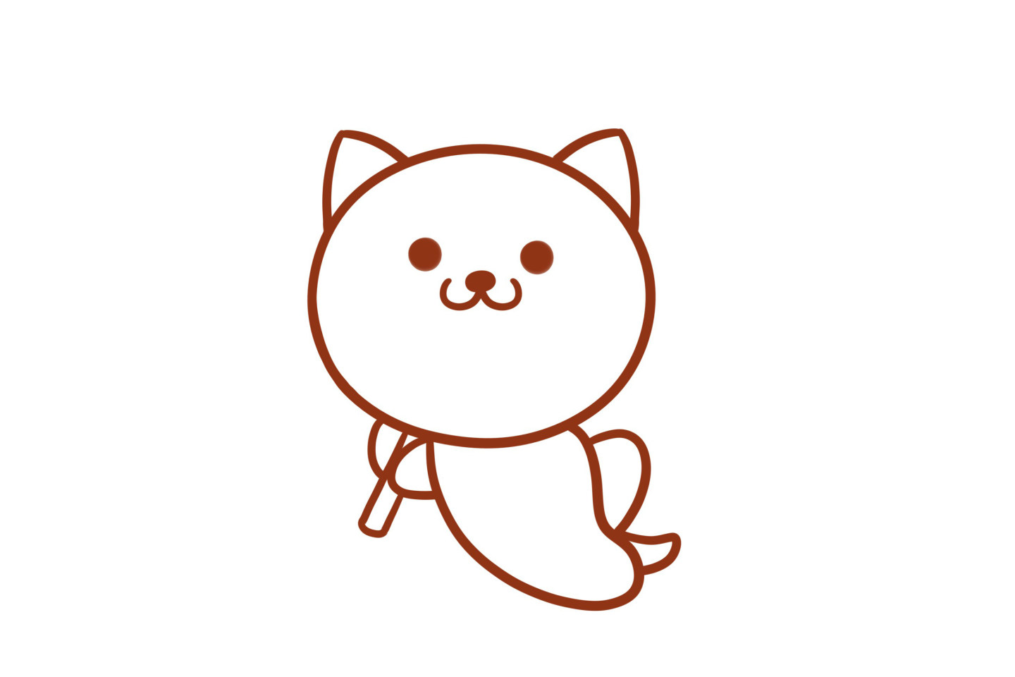 可爱的和服小猫简笔画画法