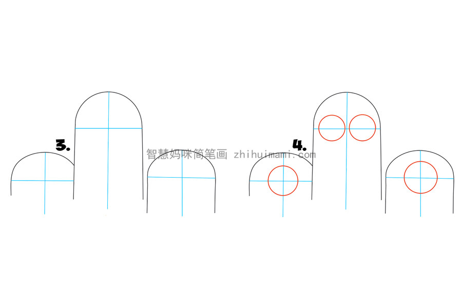 三个可爱的小黄人简笔画画法步骤