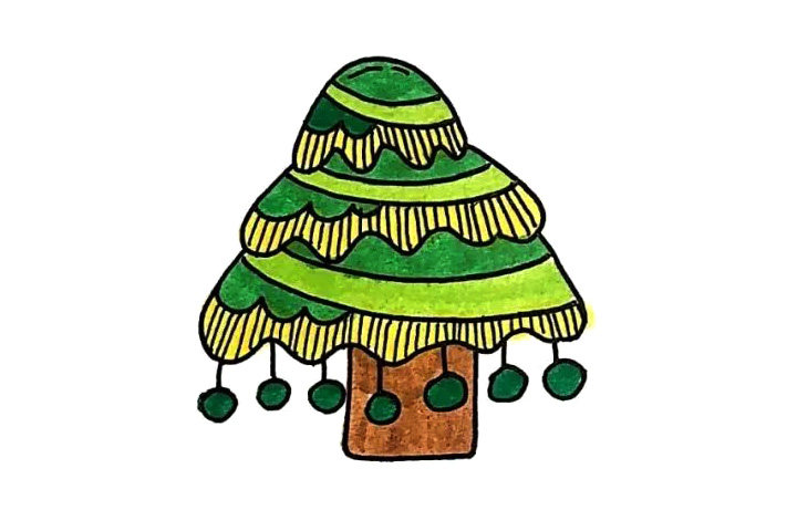 四张漂亮的创意小树简笔画图片
