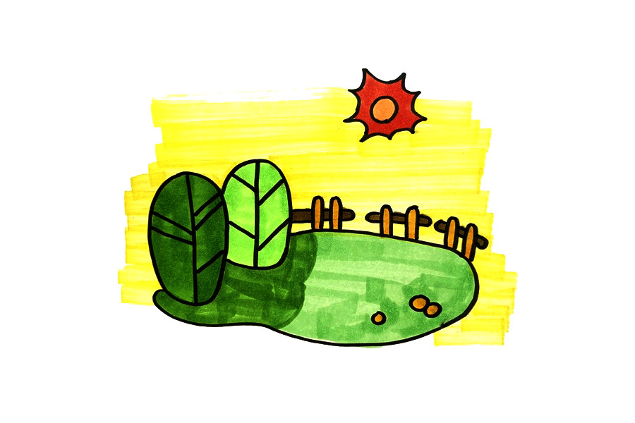 春天风光简笔画画法步骤