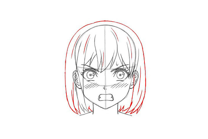 画短发女孩漫画-生气表情的画法
