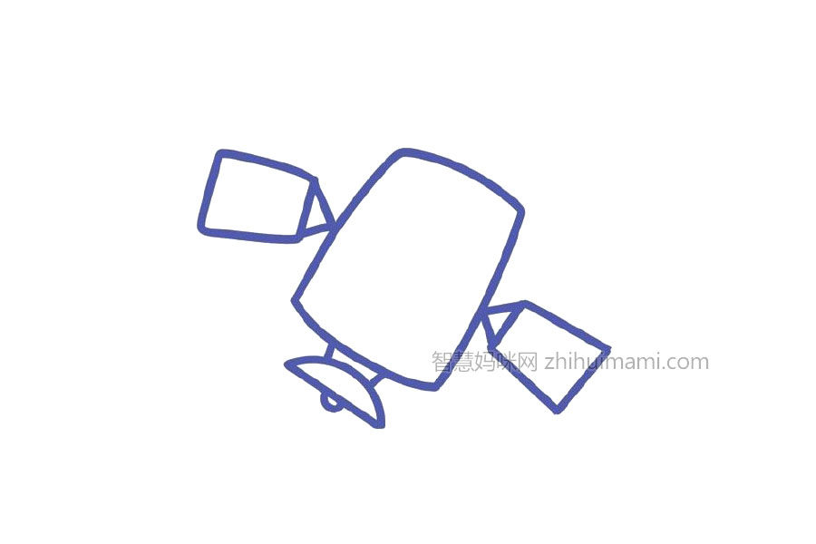 宇宙太空简笔画大全 卫星简笔画