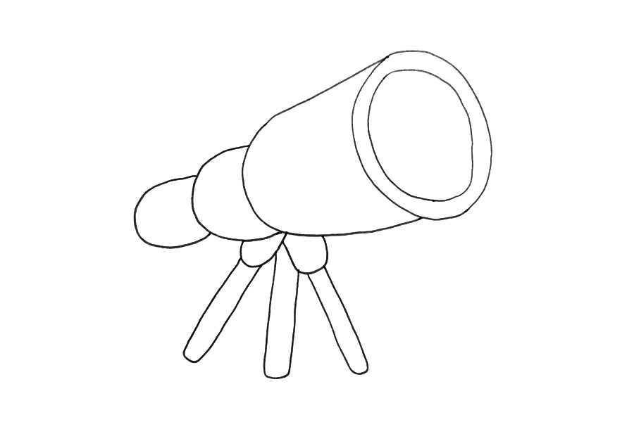 简单的望远镜怎么画
